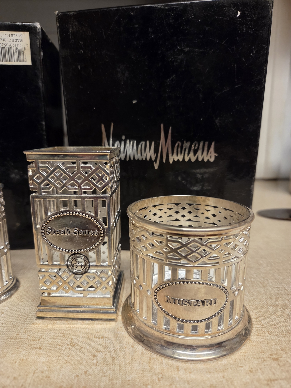 Godinger Silver-Plated Lattice Condiment Holders - Silver